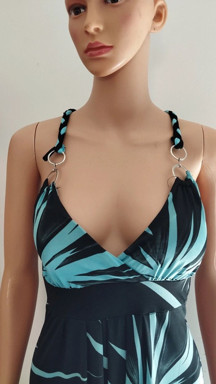 Robe noire et bleu femme taille l - photo numéro 3