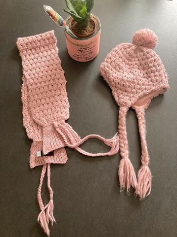 Lot ensemble bonnet écharpe sergent major bébé fille 3 mois