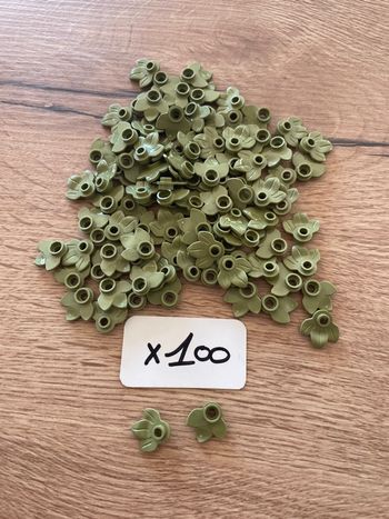 Lot de 100 feuilles plate LEGO olive Green réf 6398008