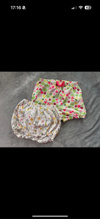 2 shorts 12 mois