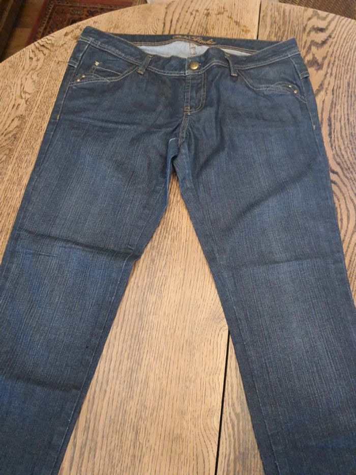 Jolie Jeans 7/8ème marine Pinkie fr 42 eu 40 - photo numéro 3