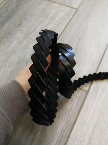 Ceinture tressée noire similicuir