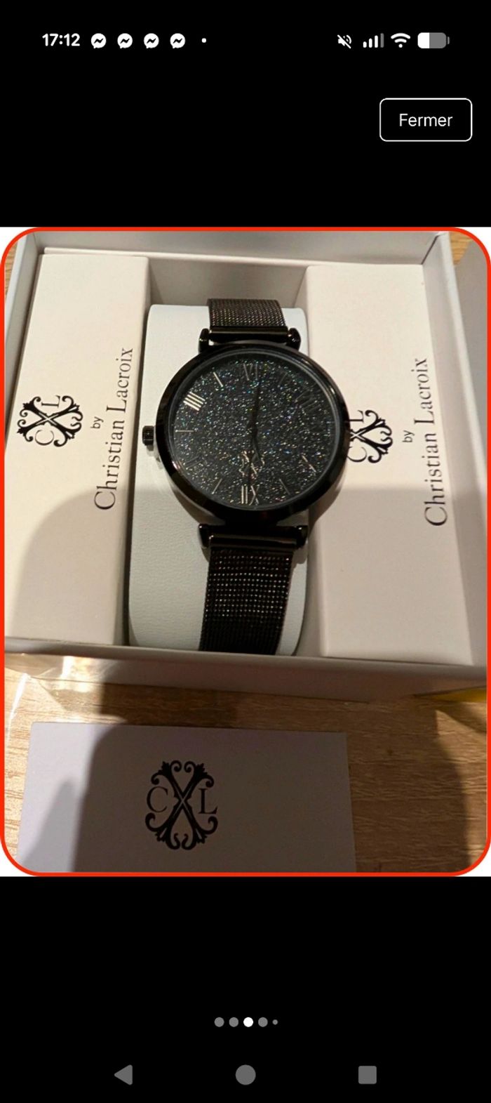 Montre CXL by Christian Lacroix - Neuve - Noir Pailleté - photo numéro 3