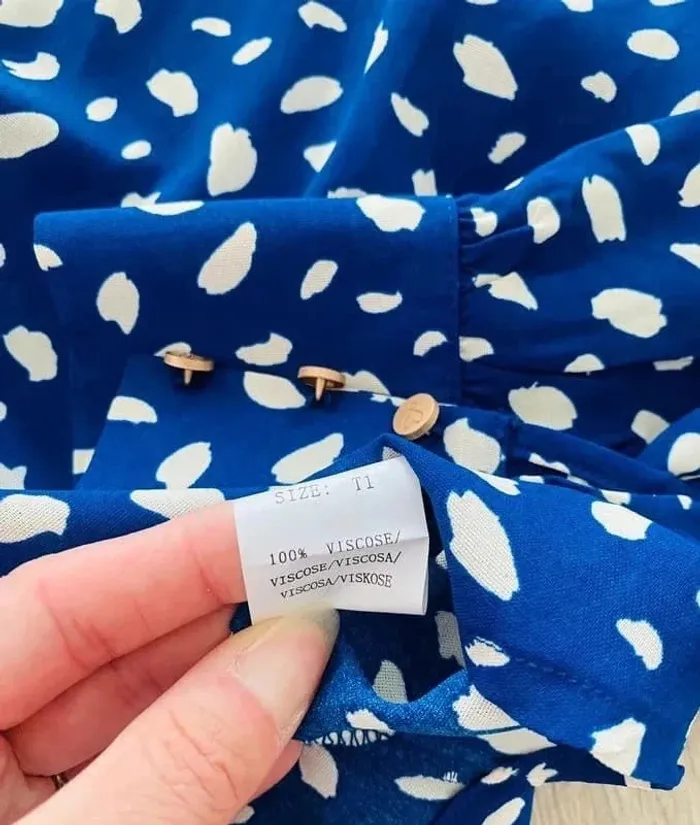 Chemisier marine et blanc viscose T1/ 36 neuve - photo numéro 5