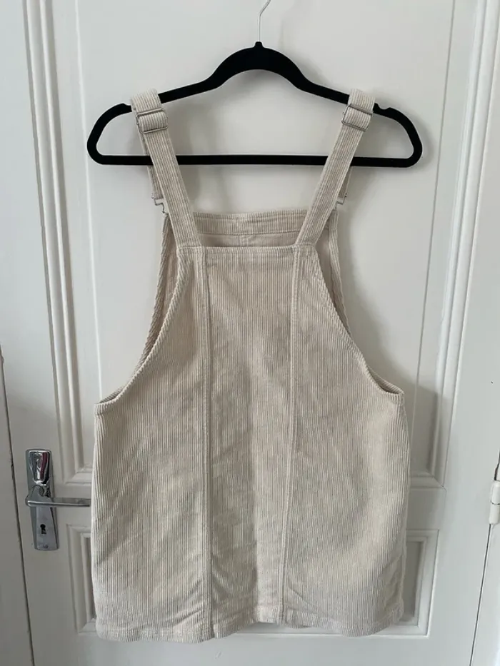 Robe salopette velours côtelé blanc Esmara - photo numéro 4