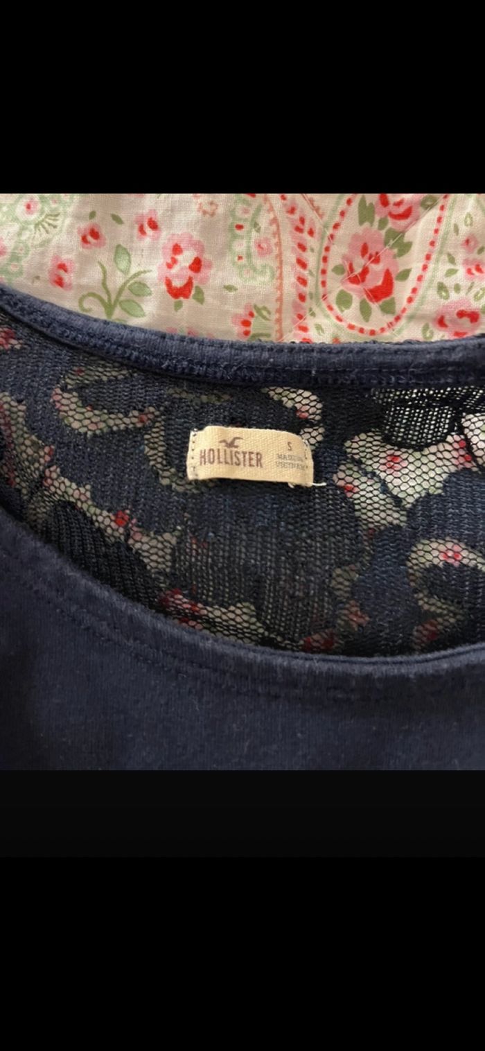 Robe bleu marine/ bleu foncé avec dentelle à taille S - photo numéro 3