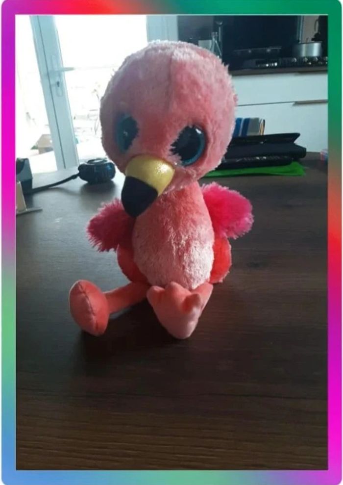 Peluche flamant rose 35 cm - photo numéro 4