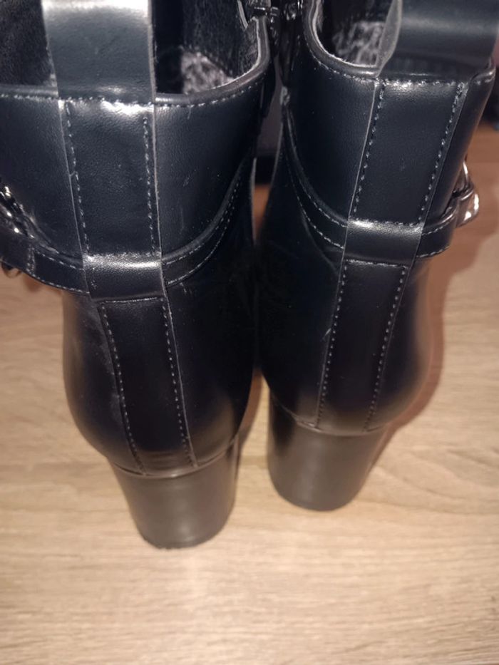 Bottines noires à talon chaîne élégante taille 41 - photo numéro 5