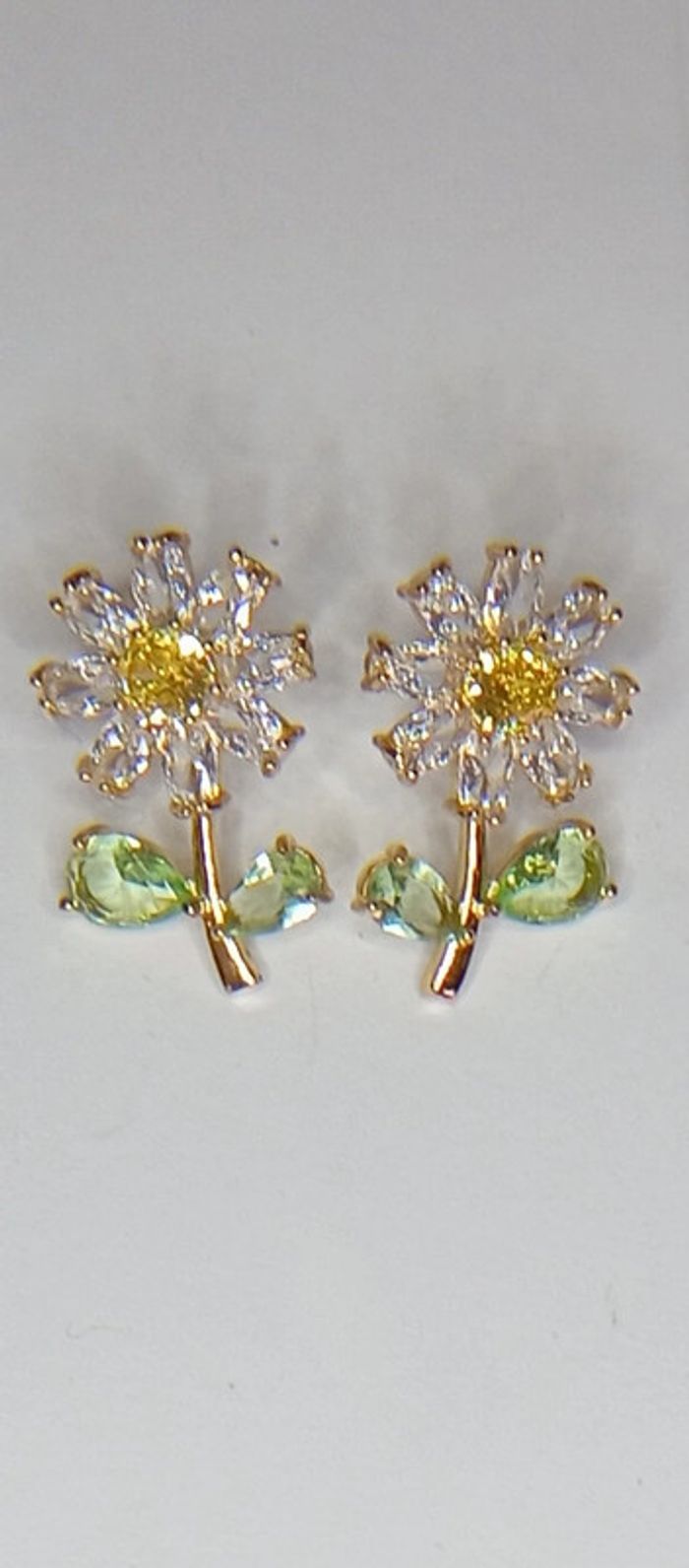 Boucles d'oreilles fleurs strass