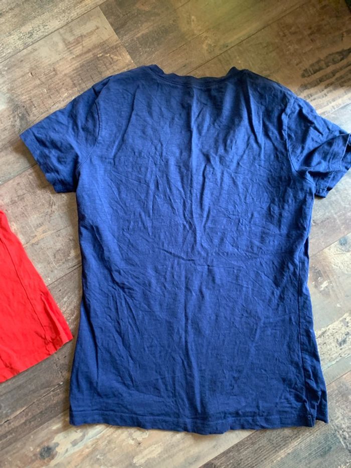 Lot tee shirts col V bleu/ orange - photo numéro 6