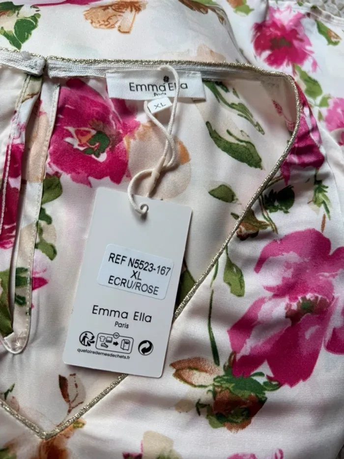 Superbe blouse fluide neuve avec étiquette Emma & Ella fleurie 🌸 XL 42 - photo numéro 7