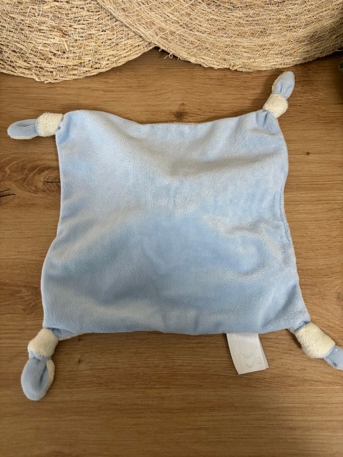 Doudou plat mouton écru bleu pediatril - photo numéro 3