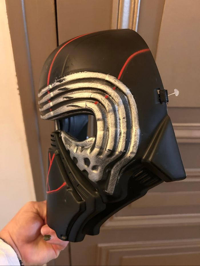 🖤 Casque de super-héros noir et argent avec détails rouges – Taille ajustable Stars  Wars 🖤 - photo numéro 2