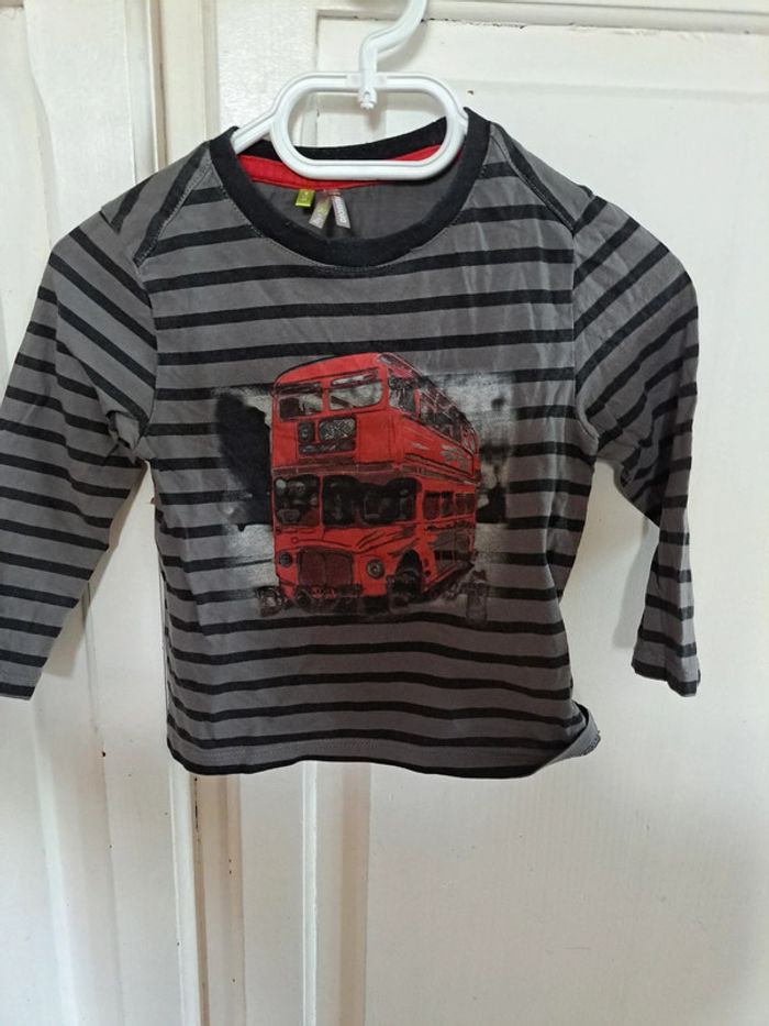Tee-shirt manche longue rouge et gris bus 24mois orchestra - photo numéro 7