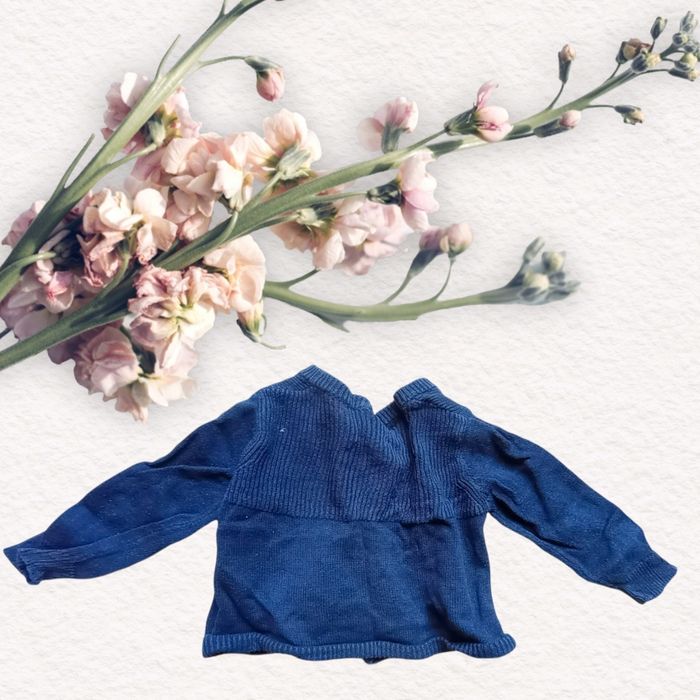 Gilet bleu marine bébé fille taille 6 mois - photo numéro 2