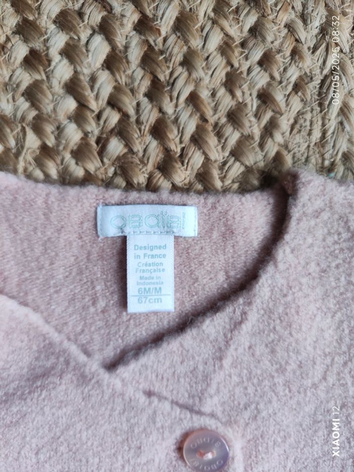 Gilet chaud bébé fille 6 mois rose - photo numéro 2