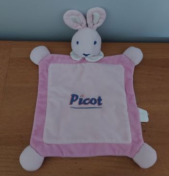 Doudou plat Lapin - Picot