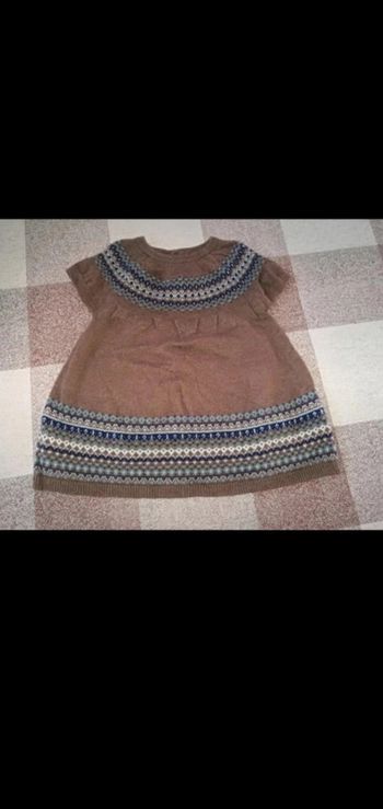 Robe en laine manches courtes marron 6 mois Tex