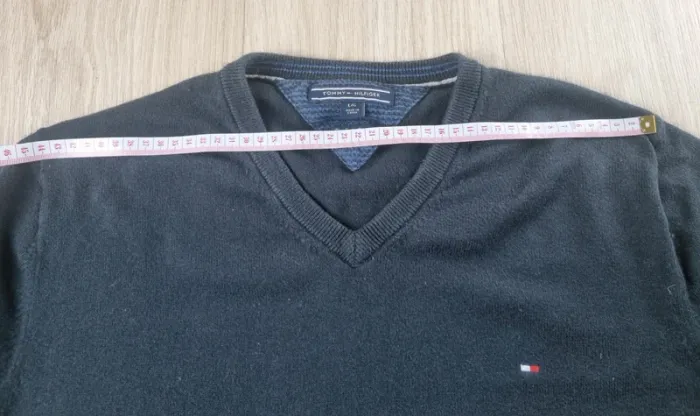 Pull col V bleue Tommy Hilfiger " Pima Cotton Cashmere " Taille L - photo numéro 7