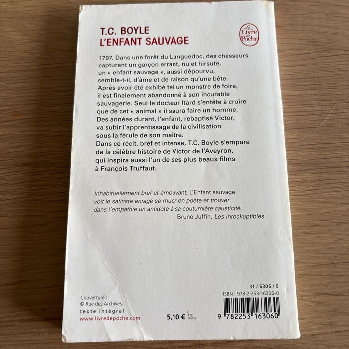Livre l enfant sauvage - photo numéro 3