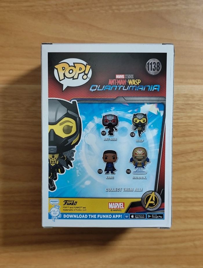 Lot 2 Funko Pop Wasp 1138 (Ant-Man Quantumania) & Janet Van Dyne Unmasked 347 (Ant-Man And The Wasp) - photo numéro 8