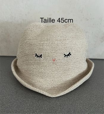 Chapeau beige brillant effet paille taille 45cm Kiabi