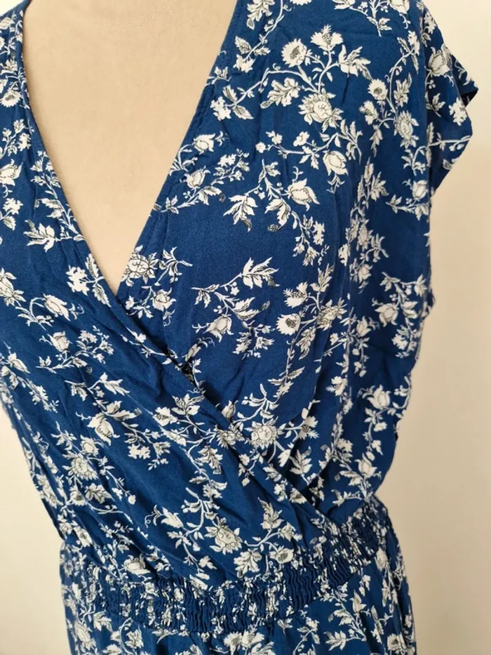 Robe longue fleurie bleu taille 46 - photo numéro 2