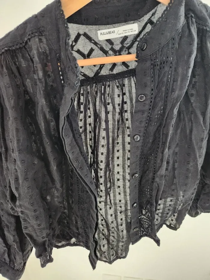 Chemisier pull & bear noir XS - photo numéro 4
