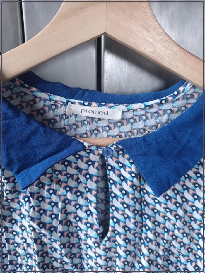 Haut manches courtes bleu Promod taille 36 bon état - photo numéro 2