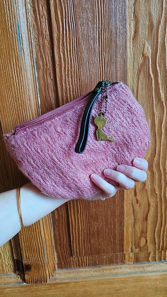 Pochette y2k vintage rose fermeture éclair - photo numéro 4