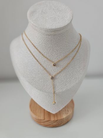 Collier acier inoxydable double chaîne 