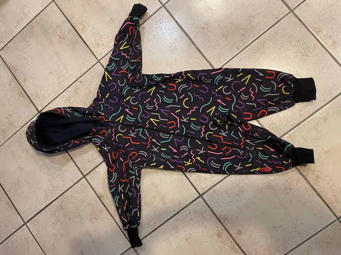 Combinaison de pluie IELM 86cm (12-18 mois) noire motifs colorés - photo numéro 2