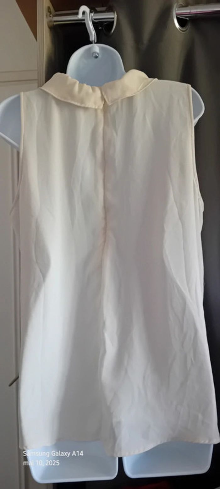 Blouse longue sans manches col Claudine jaune femme 44 naf naf - photo numéro 9