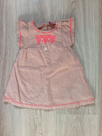 Robe Orchestra doublée beige orange fille 12 mois