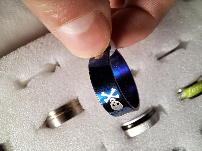 Bague acier inoxydable motifs - photo numéro 3