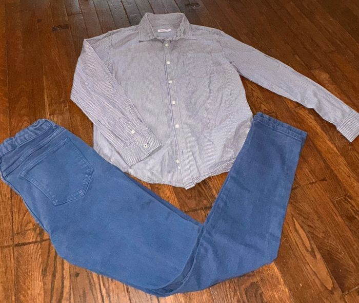 Chemise et jeans Monoprix 14 ans