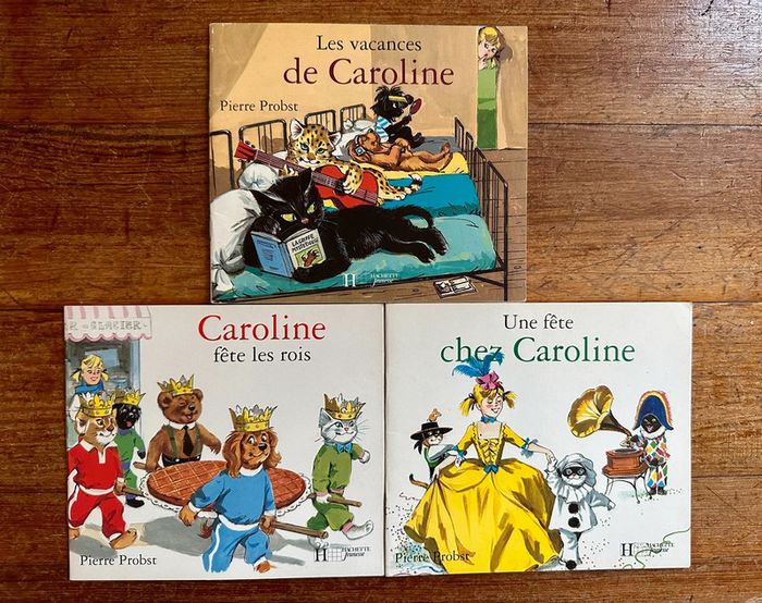 Lot de 3 livres rares Caroline Câlin Pierre Probst vintage collection albums