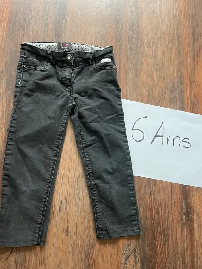 Pantacourt fille noir en jeans