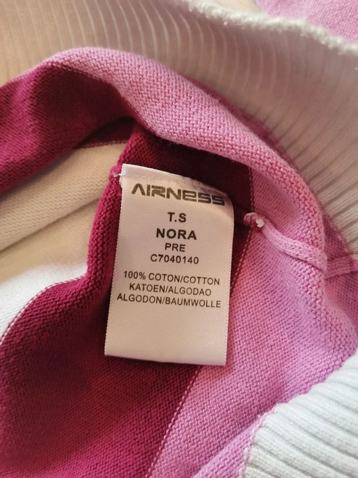 Pull Airness rose et blanc taille S - photo numéro 4