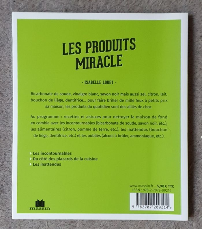 Petit manuel "Les Produits Miracle"- Entretenir sa maison / Éd. Massin - photo numéro 2
