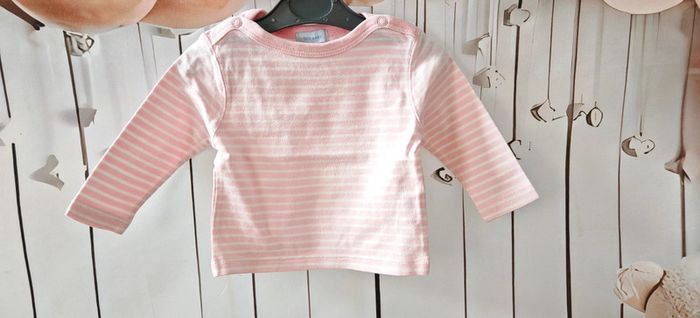 Haut fille manche longue rayé Tex Baby 6 mois taille petit - photo numéro 2
