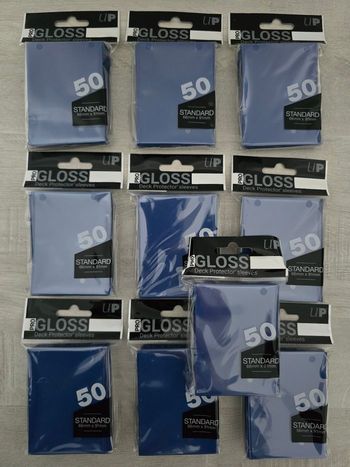 Lot de 10 paquets de 50 sleeves Ultra Pro Deck Protector Gloss Bleu 