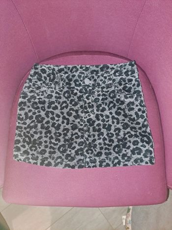 Mini jupe fille velours côtelé H&M 8/9 ans gris noir léopard animalier