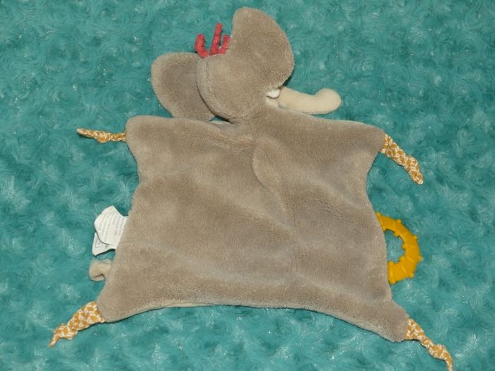 Doudou plat éléphant les papoum Moulin roty 🐘tbe - photo numéro 3