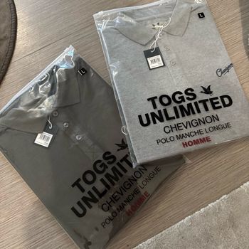 Lit deux polos manches longues chevignon neuf