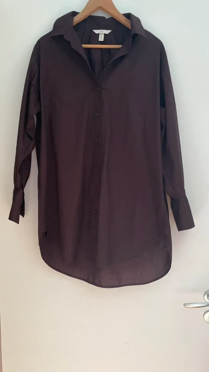 Maxi camicia / mini abito borgogna  aglia Sstile oversize elegante e casual