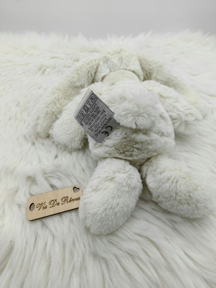 Doudou lapin Blanc écharpe Pra Loup Drapeau France Bleu blanc Rouge CMP - photo numéro 5