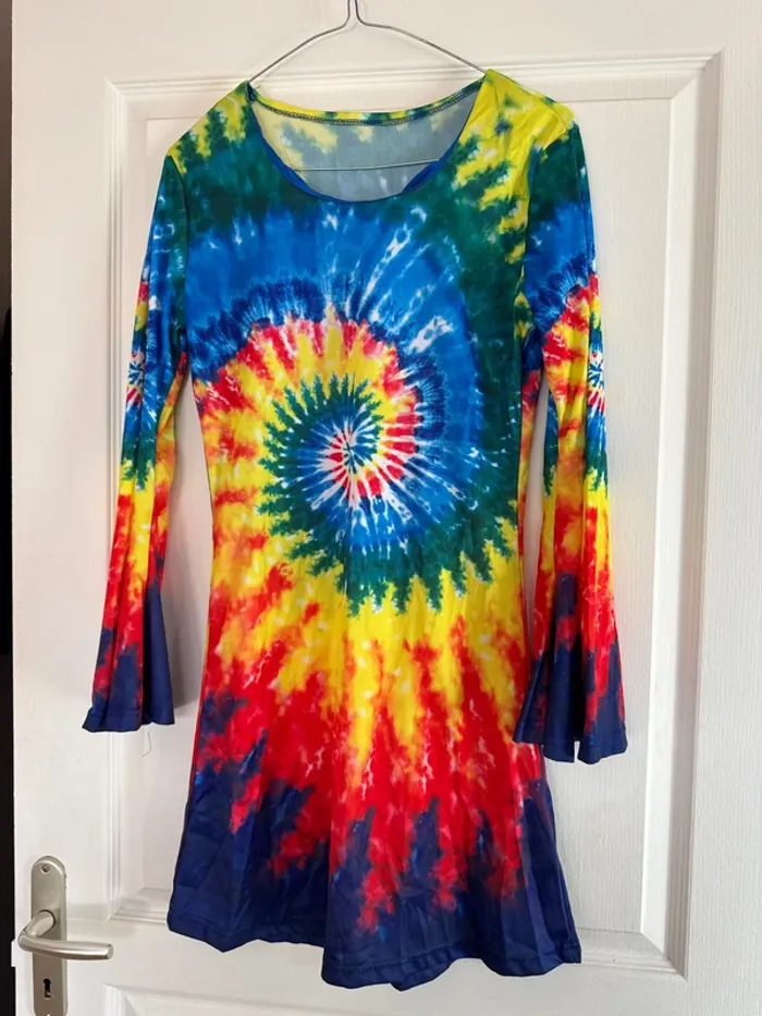 Déguisement taille s ou m hippie 70 80 vintage costume carnaval mardi gras NEUF