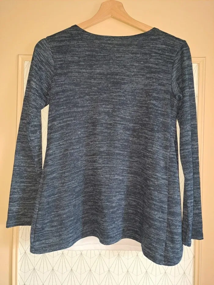 Tunique gilet 2 en 1 fille 14 ans bleu moucheté blanc tbe - photo numéro 7