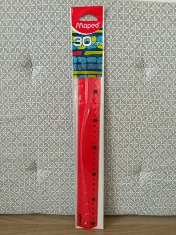 Règle Plate "Geometric" 30cm Rouge